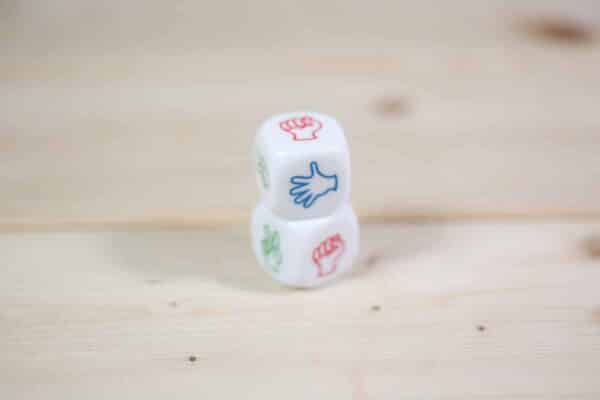 Pack de 2 dados para jugar a "Piedra, papel y tijeras"